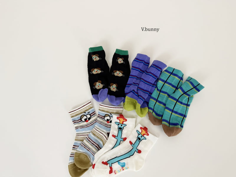 V Bunny - Korean Children Fashion - #toddlerclothing - Any Boom Socks Set - 5