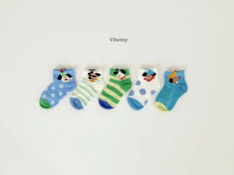 V Bunny - Korean Children Fashion - #toddlerclothing - Muffler Dog Socks Set