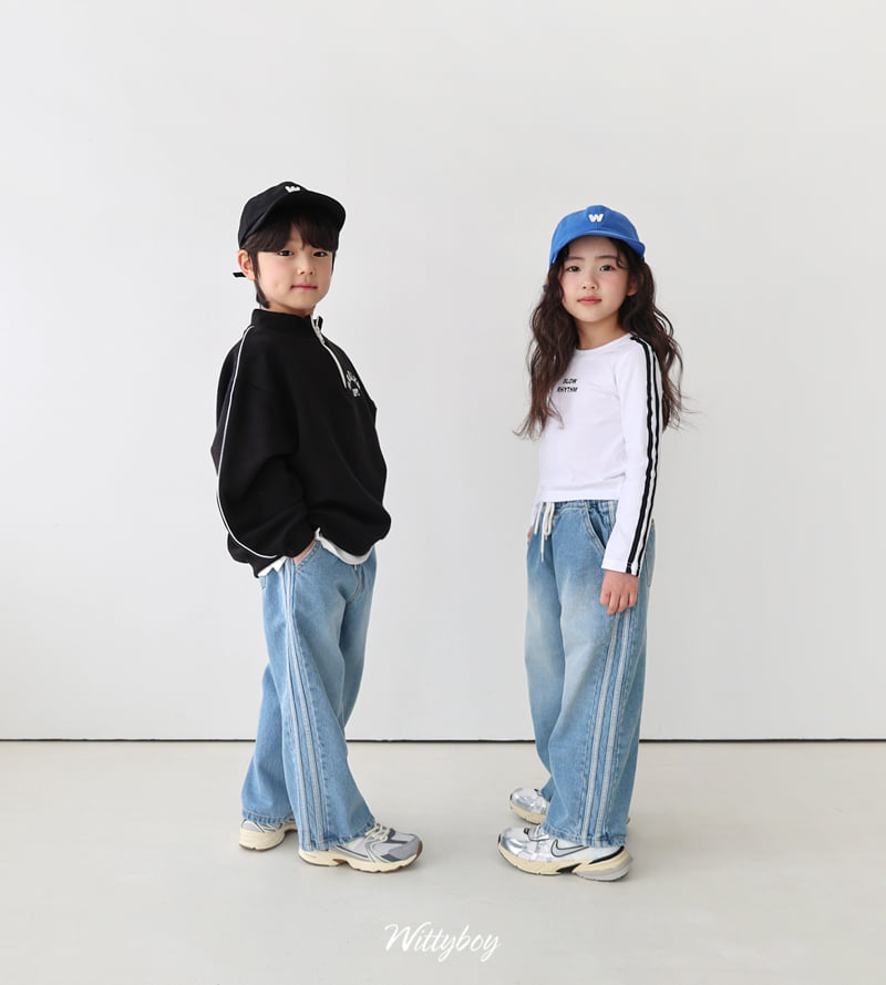 Witty Boy - Korean Children Fashion - #Kfashion4kids - Double Line Washed Denim Pants - 9