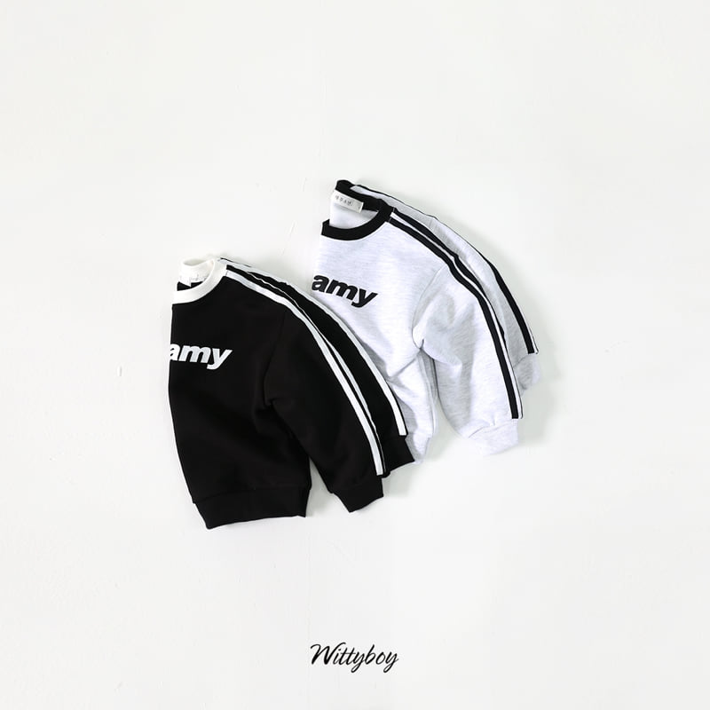 Witty Boy - Korean Children Fashion - #childofig - Creamy Line Sweatshirt - 2