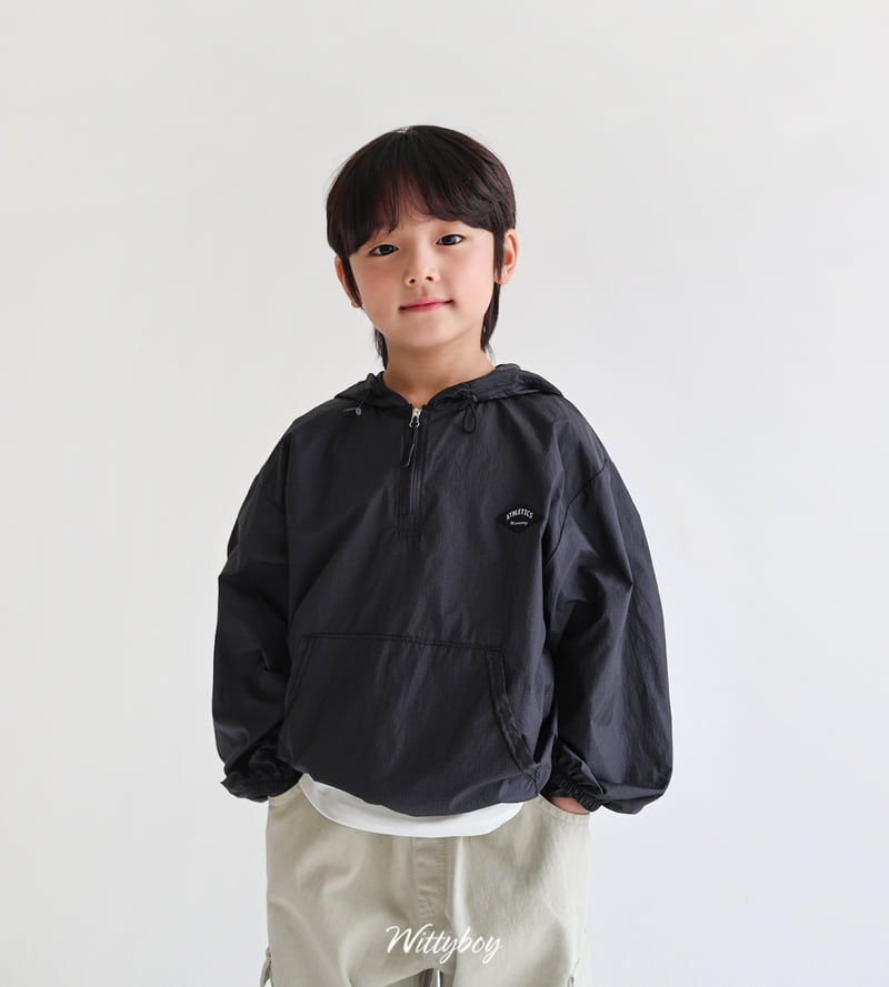 Witty Boy - Korean Children Fashion - #childofig - Athletic Hooded Anorak - 11