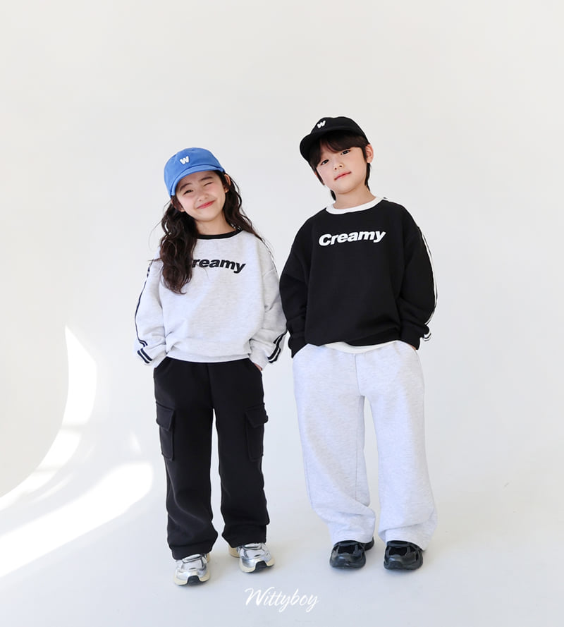 Witty Boy - Korean Children Fashion - #childrensboutique - Creamy Line Sweatshirt - 3
