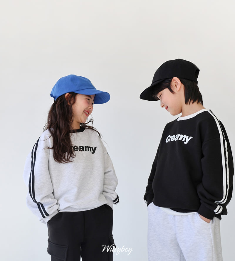 Witty Boy - Korean Children Fashion - #childrensboutique - Creamy Line Sweatshirt - 4