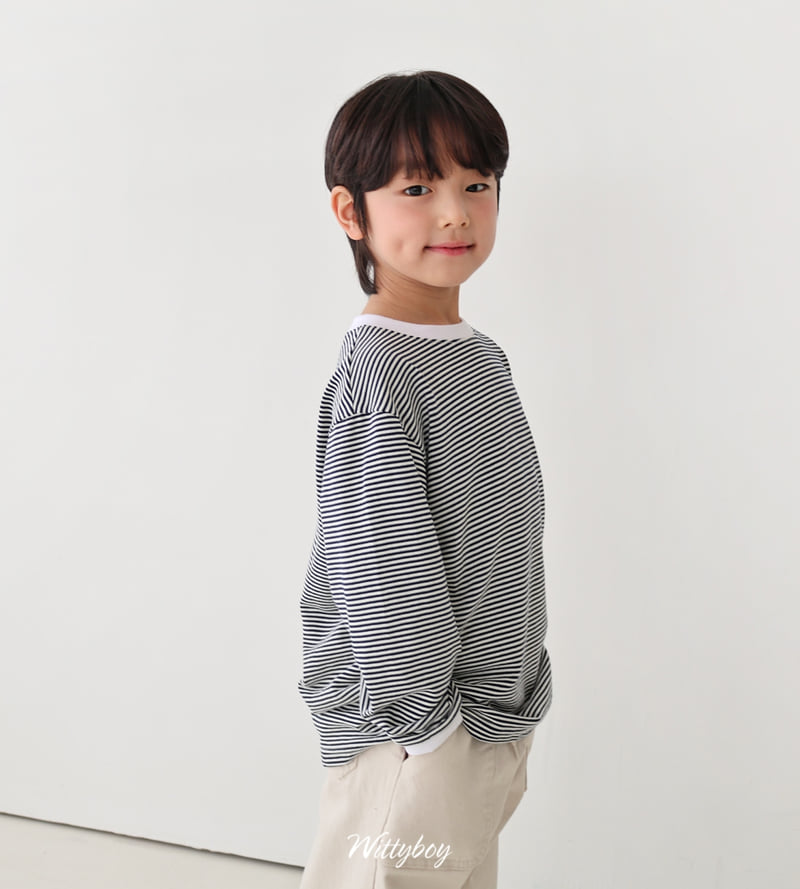Witty Boy - Korean Children Fashion - #discoveringself - Art Stripe Tee - 3