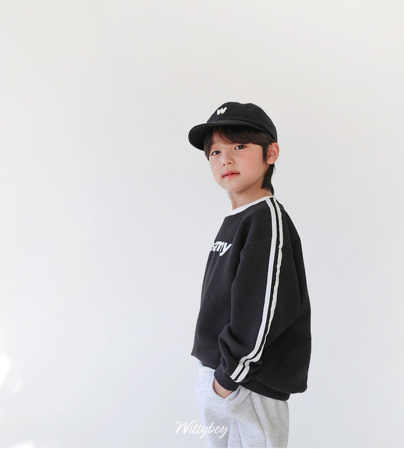 Witty Boy - Korean Children Fashion - #fashionkids - Creamy Line Sweatshirt - 6