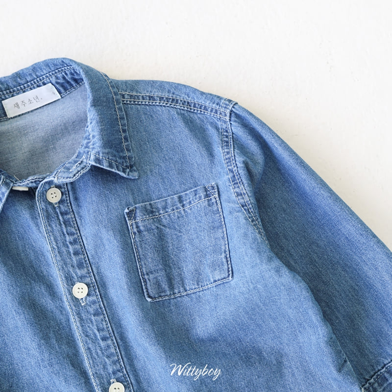 Witty Boy - Korean Children Fashion - #fashionkids - Original Denim Shirt - 2
