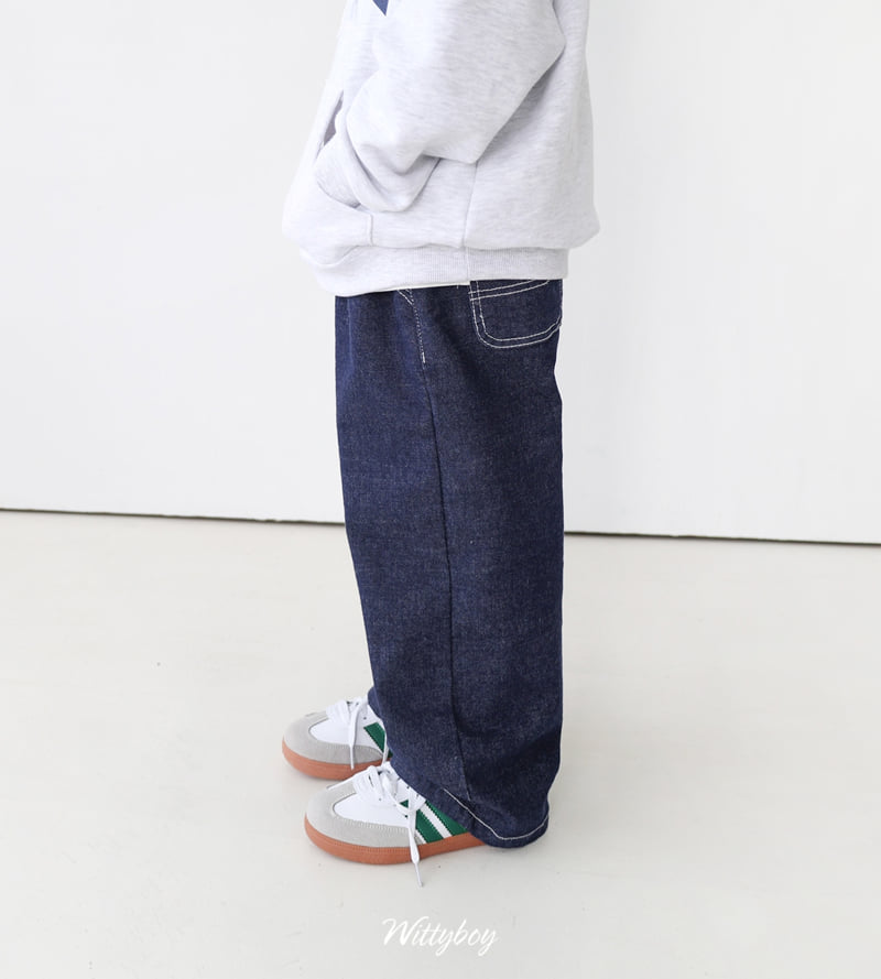 Witty Boy - Korean Children Fashion - #kidsshorts - White Non-Fade Denim Pants - 12