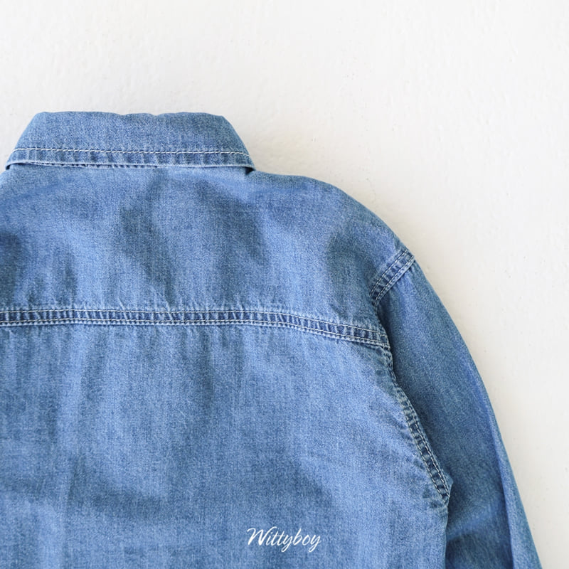 Witty Boy - Korean Children Fashion - #kidsshorts - Original Denim Shirt - 3