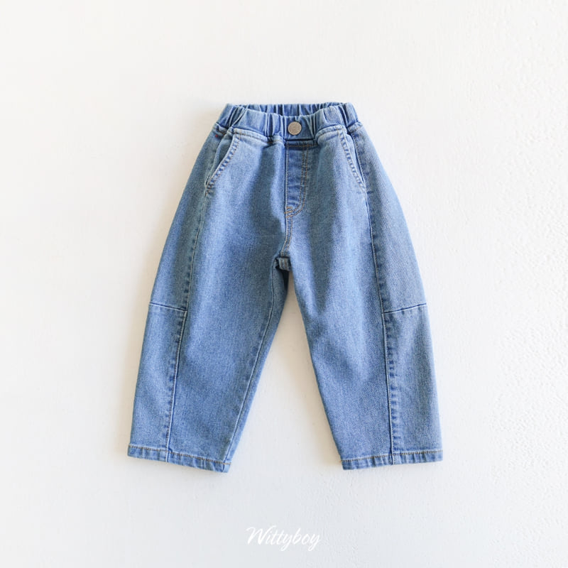 Witty Boy - Korean Children Fashion - #kidsshorts - Curved Stretch Denim Pants