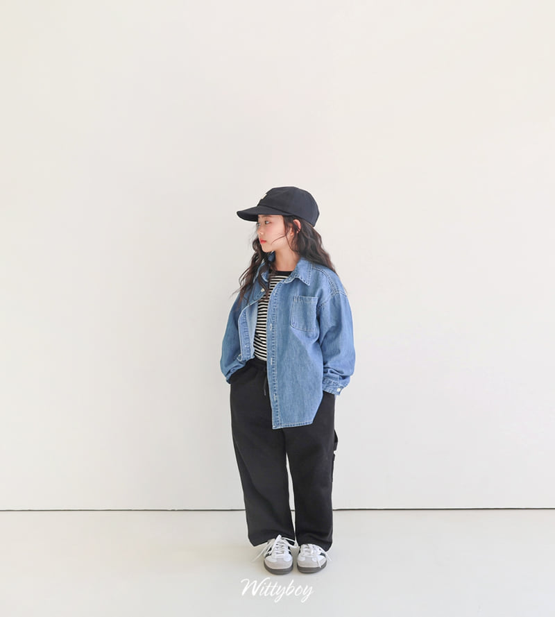 Witty Boy - Korean Children Fashion - #kidsshorts - Original Denim Shirt - 4