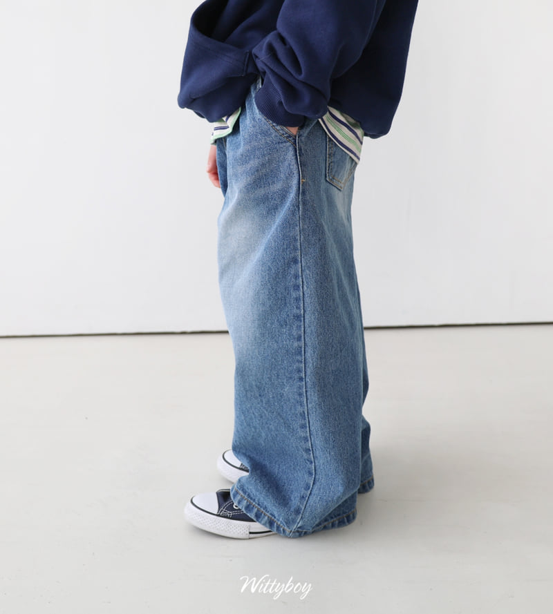 Witty Boy - Korean Children Fashion - #littlefashionista - Spring School Denim Pants - 5