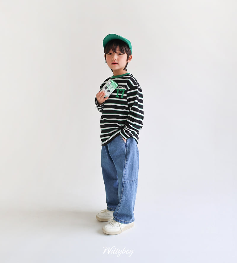 Witty Boy - Korean Children Fashion - #littlefashionista - Curved Stretch Denim Pants - 5
