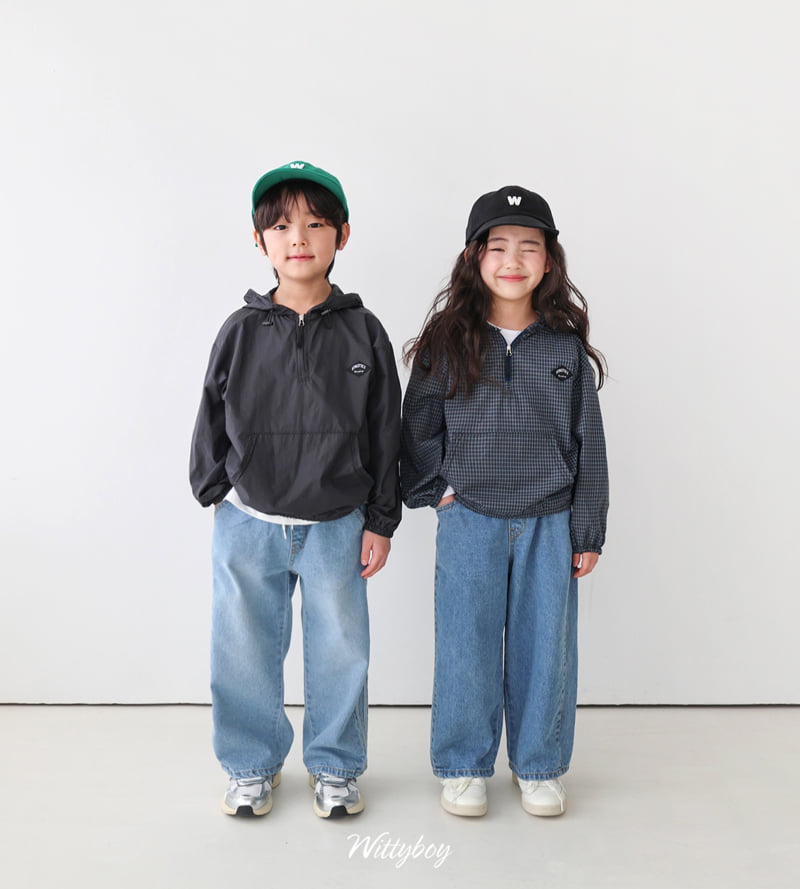 Witty Boy - Korean Children Fashion - #minifashionista - Double Line Washed Denim Pants - 12