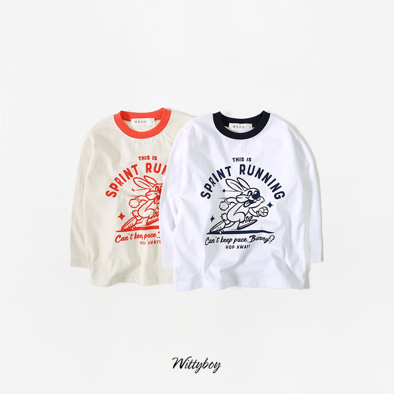 Witty Boy - Korean Children Fashion - #minifashionista - Running Rabbit Tee
