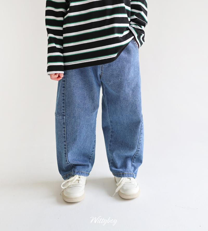Witty Boy - Korean Children Fashion - #minifashionista - Curved Stretch Denim Pants - 7