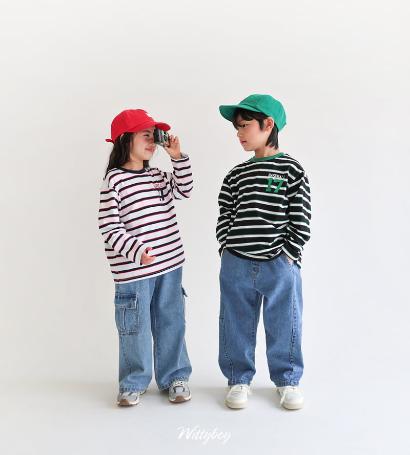 Witty Boy - Korean Children Fashion - #prettylittlegirls - Curved Stretch Denim Pants - 8