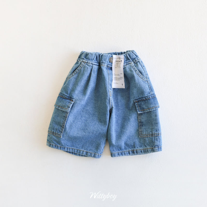 Witty Boy - Korean Children Fashion - #todddlerfashion - Bermuda Cargo Denim Pants