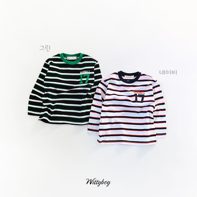 Witty Boy - Korean Children Fashion - #todddlerfashion - Baseball Stripe Tee