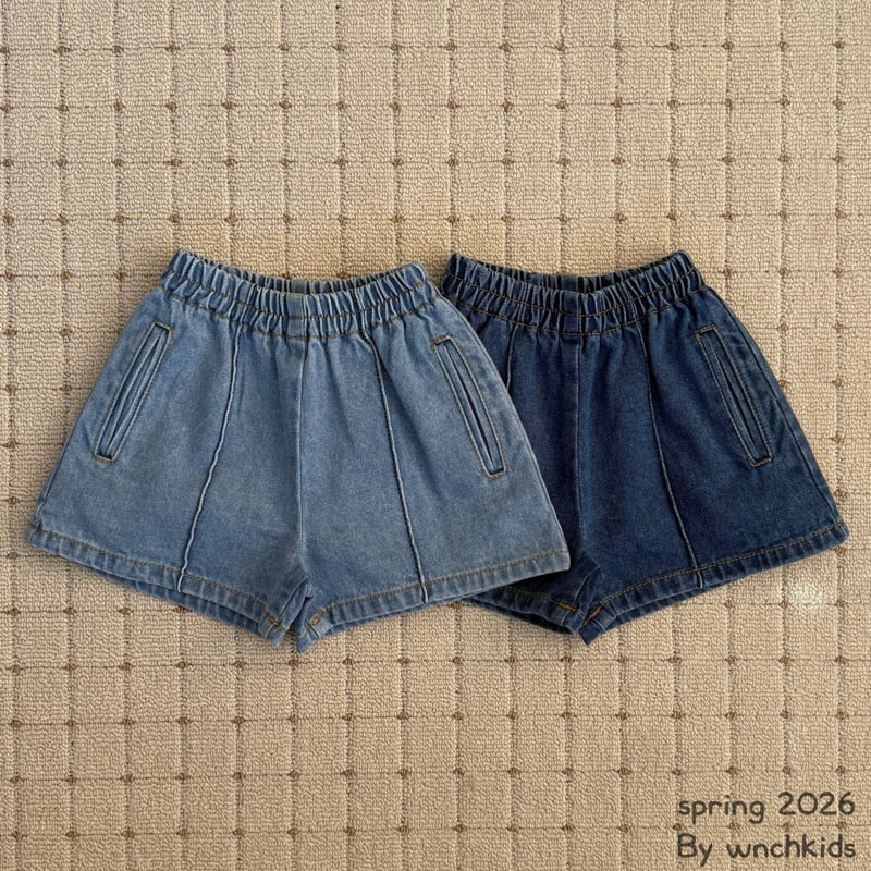 Wnch Kids - Korean Baby Fashion - #babyfashion - Stitch Half Denim Pants