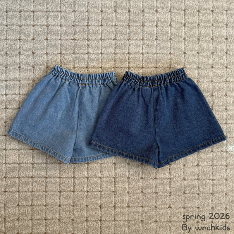 Wnch Kids - Korean Baby Fashion - #babygirlfashion - Stitch Half Denim Pants - 3