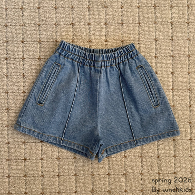 Wnch Kids - Korean Baby Fashion - #babygirlfashion - Stitch Half Denim Pants - 4
