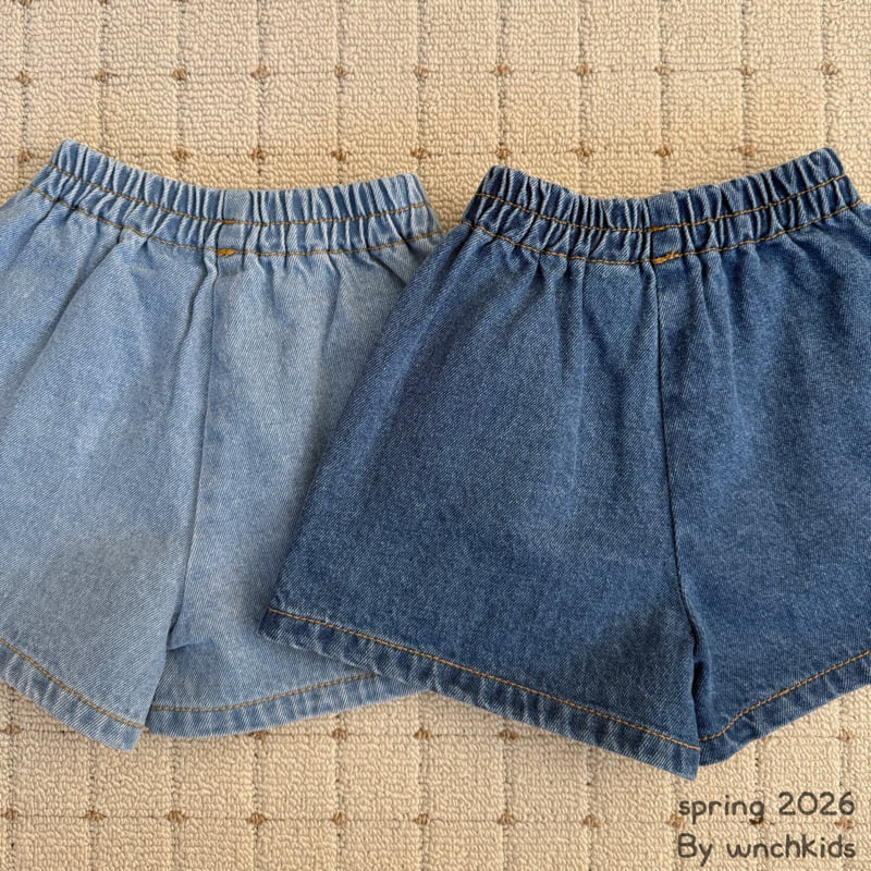 Wnch Kids - Korean Baby Fashion - #babyoninstagram - Stitch Half Denim Pants - 5