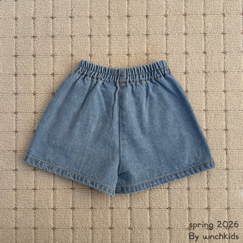Wnch Kids - Korean Baby Fashion - #babyoutfit - Stitch Half Denim Pants - 8