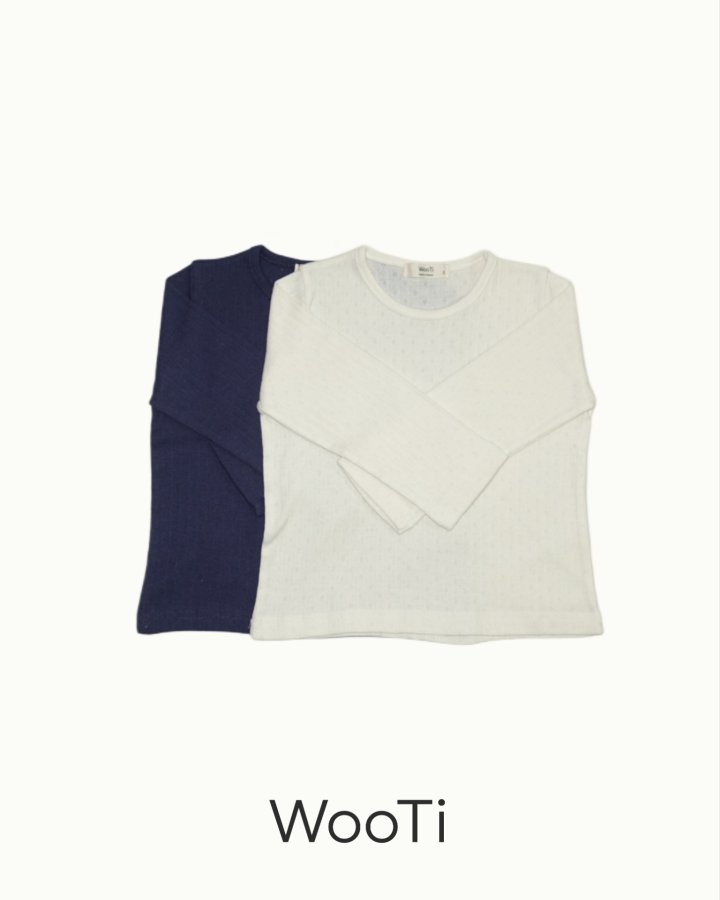 Wooti - Korean Children Fashion - #childrensboutique - Latte Eyelet Tee - 8