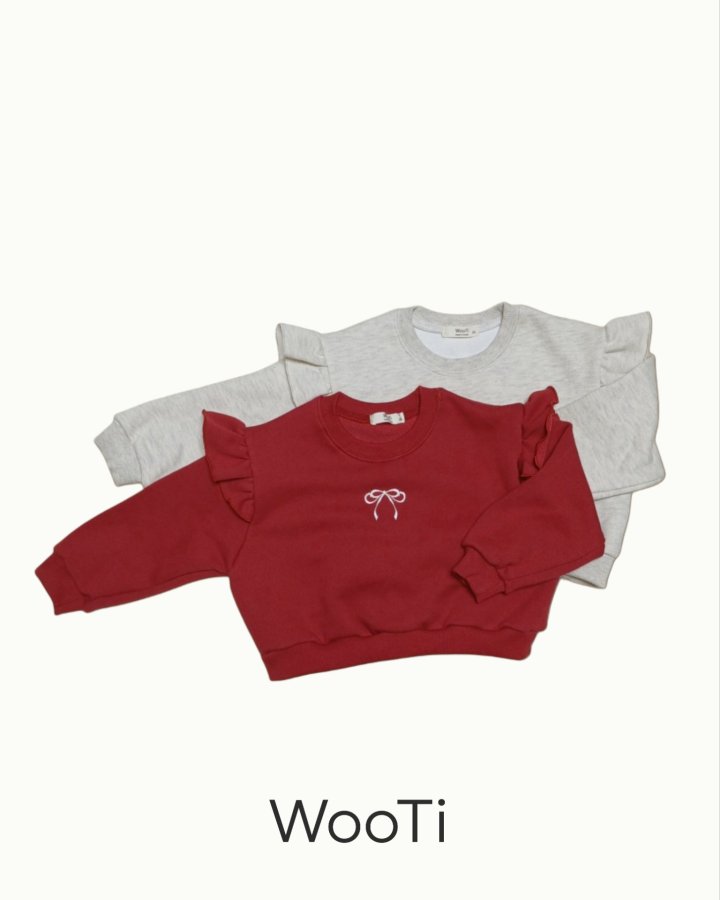 Wooti - Korean Children Fashion - #discoveringself - Ribbon Frill Sweatshirt - 2