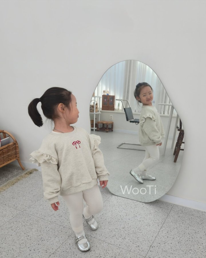 Wooti - Korean Children Fashion - #todddlerfashion - Ribbon Frill Sweatshirt - 12