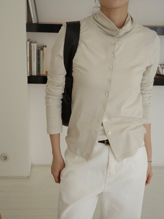High-Neck Button Cardigan High-Neck Button Cardigan