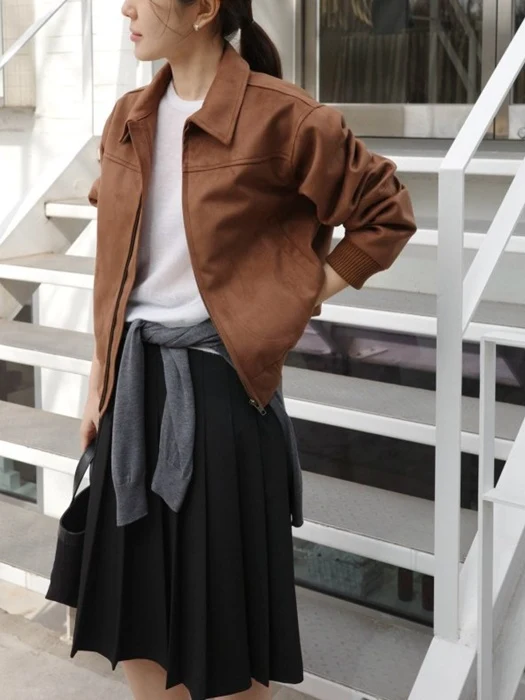 Suede Bomber Jacket Suede Bomber Jacket