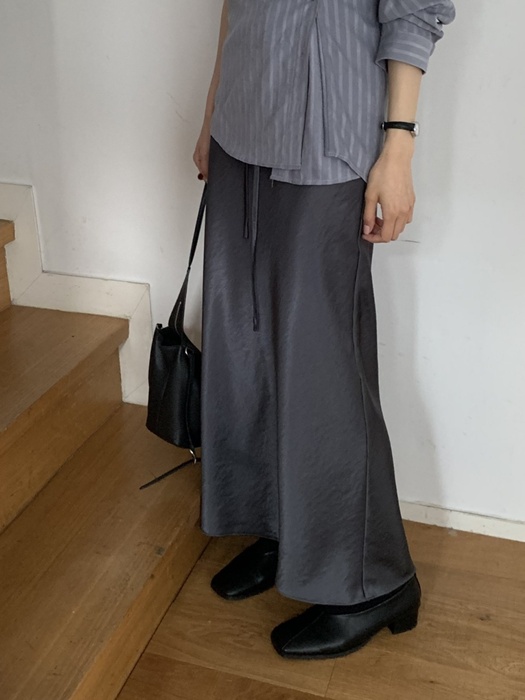 Eyelet Satin Long Skirt Eyelet Satin Long Skirt