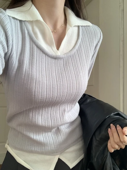 Merci Contrast Collar Knit Merci Contrast Collar Knit
