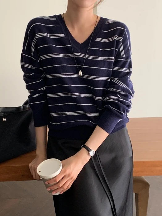 Cozy Stripe V-Neck Knit Cozy Stripe V-Neck Knit