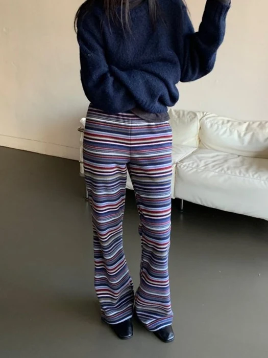 Multi Stripe Bootcut Pants Multi Stripe Bootcut Pants