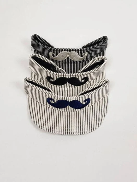 Striped Mustache Sun Cap Striped Mustache Sun Cap