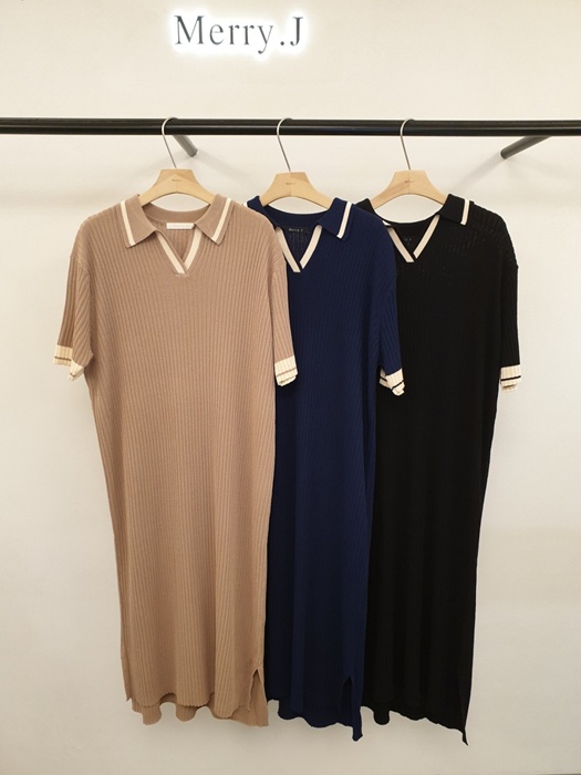 Ribbed Collar One-piece