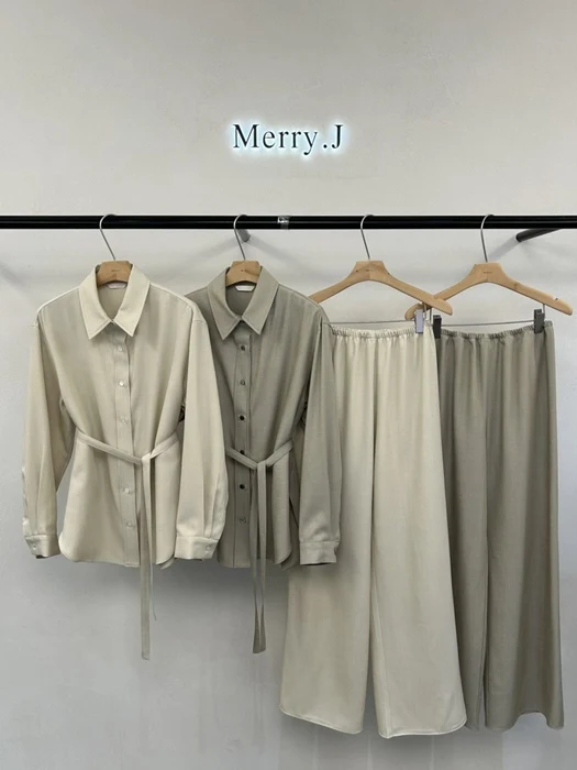 Rosy Belted Shirt Set Rosy Belted Shirt Set