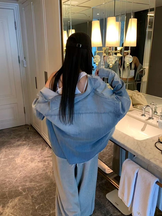 Denim Crop Shirt Denim Crop Shirt