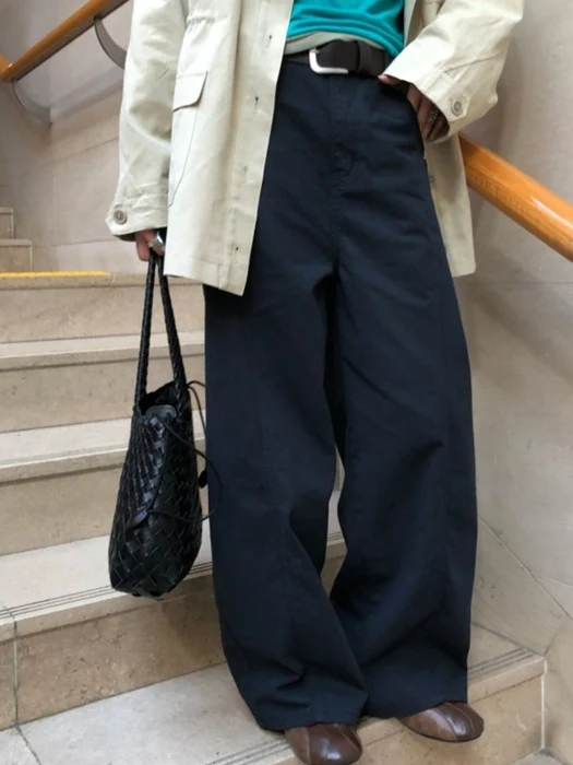 Seam Balloon Curve Cotton Pants Seam Balloon Curve Cotton Pants