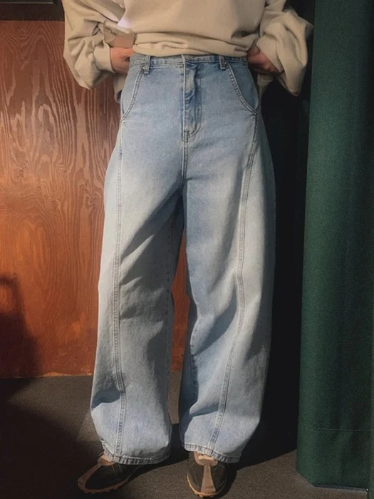 Seam Curve Round Denim Pants Seam Curve Round Denim Pants