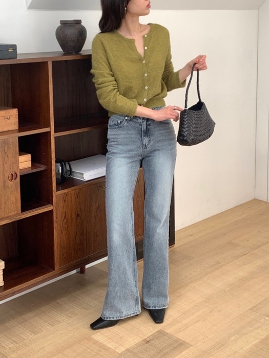 Straight Fit Gray Bootcut Denim Jeans Straight Fit Gray Bootcut Denim Jeans