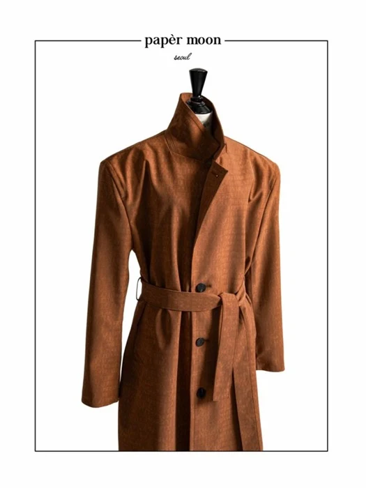 Crocodile Pattern Belted Oversized Coat Crocodile Pattern Belted Oversized Coat