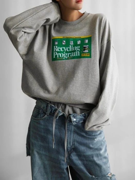 RECYCLING Film Print Sweatshirt