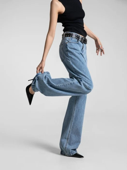 Classic Domingo Detail Straight Denim Pants