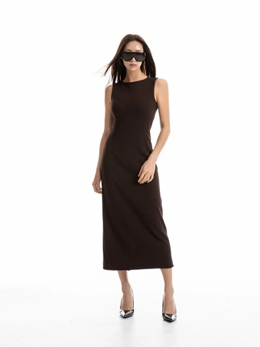 Crepe Pencil Line Midi Sleeveless Kelly Dress Crepe Pencil Line Midi Sleeveless Kelly Dress
