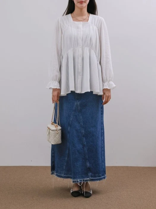 Square Shirring Blouse