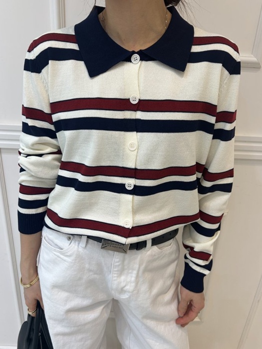 Stripe Collar Knit Top Stripe Collar Knit Top