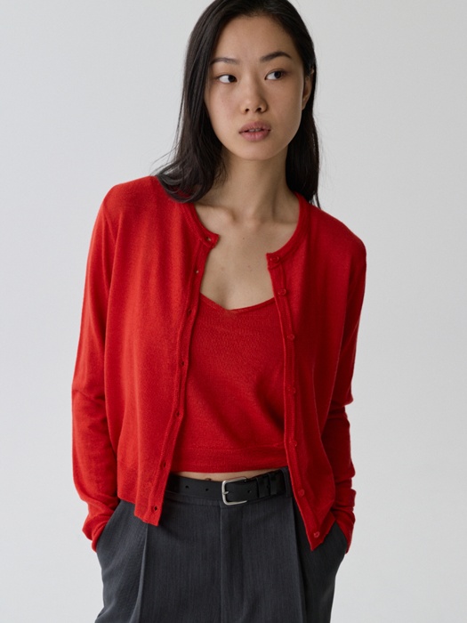 Round Knit Cardigan (Sleeveless Set) Round Knit Cardigan (Sleeveless Set)